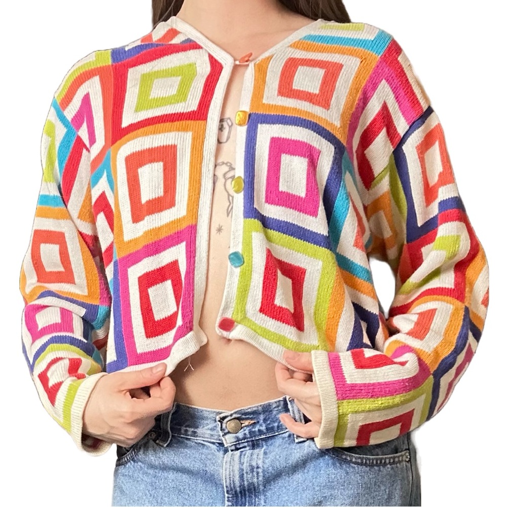 Cute Colorful cardigan with fun buttons